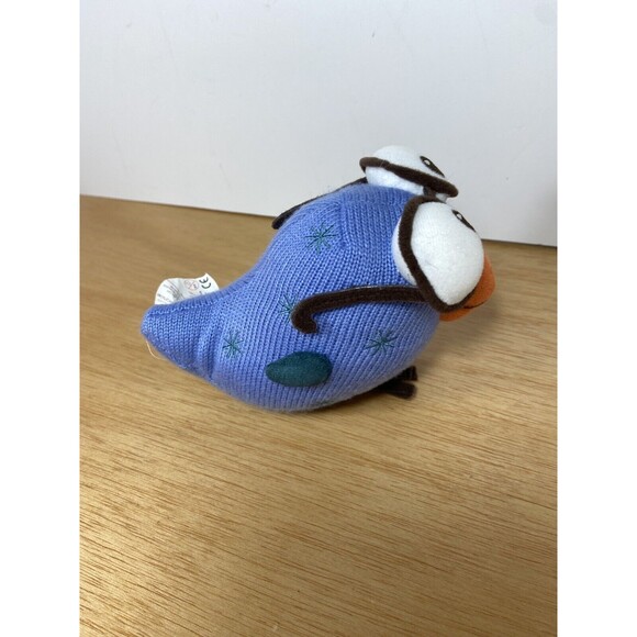 2007 Starbucks Coffee Stuffed Bird With Glasses Plush With Tags Blue 6 in - Picture 6 of 7